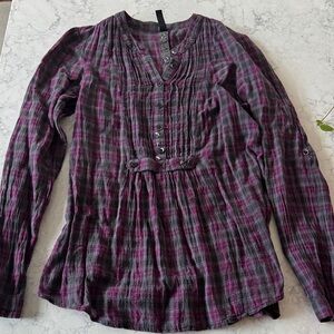 Vintage Plaid Free People blouse
